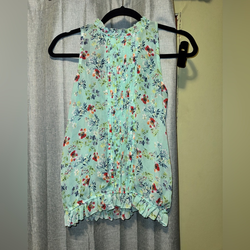 Beautees Mint Green Floral Blouse